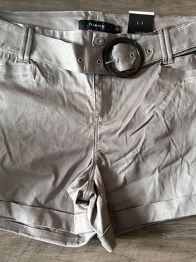 torrid Gray High-Rise Belted Shorts